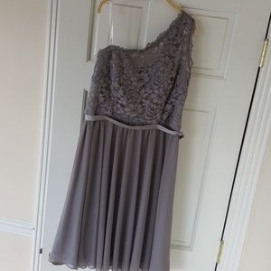 Davids bridal Grey lace dress